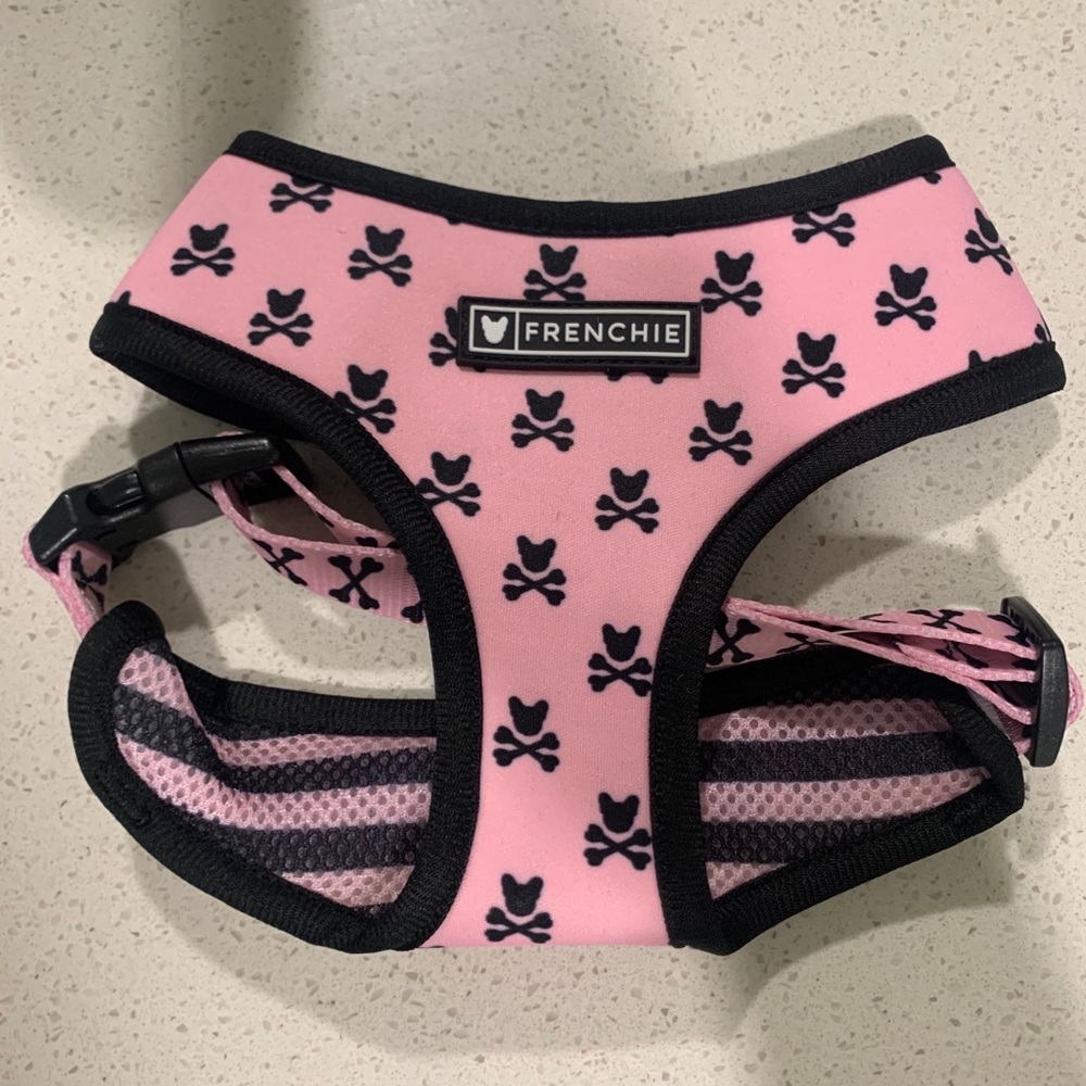 Frenchie pink dog harness